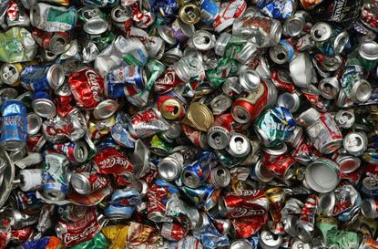 Cans to be recycled.