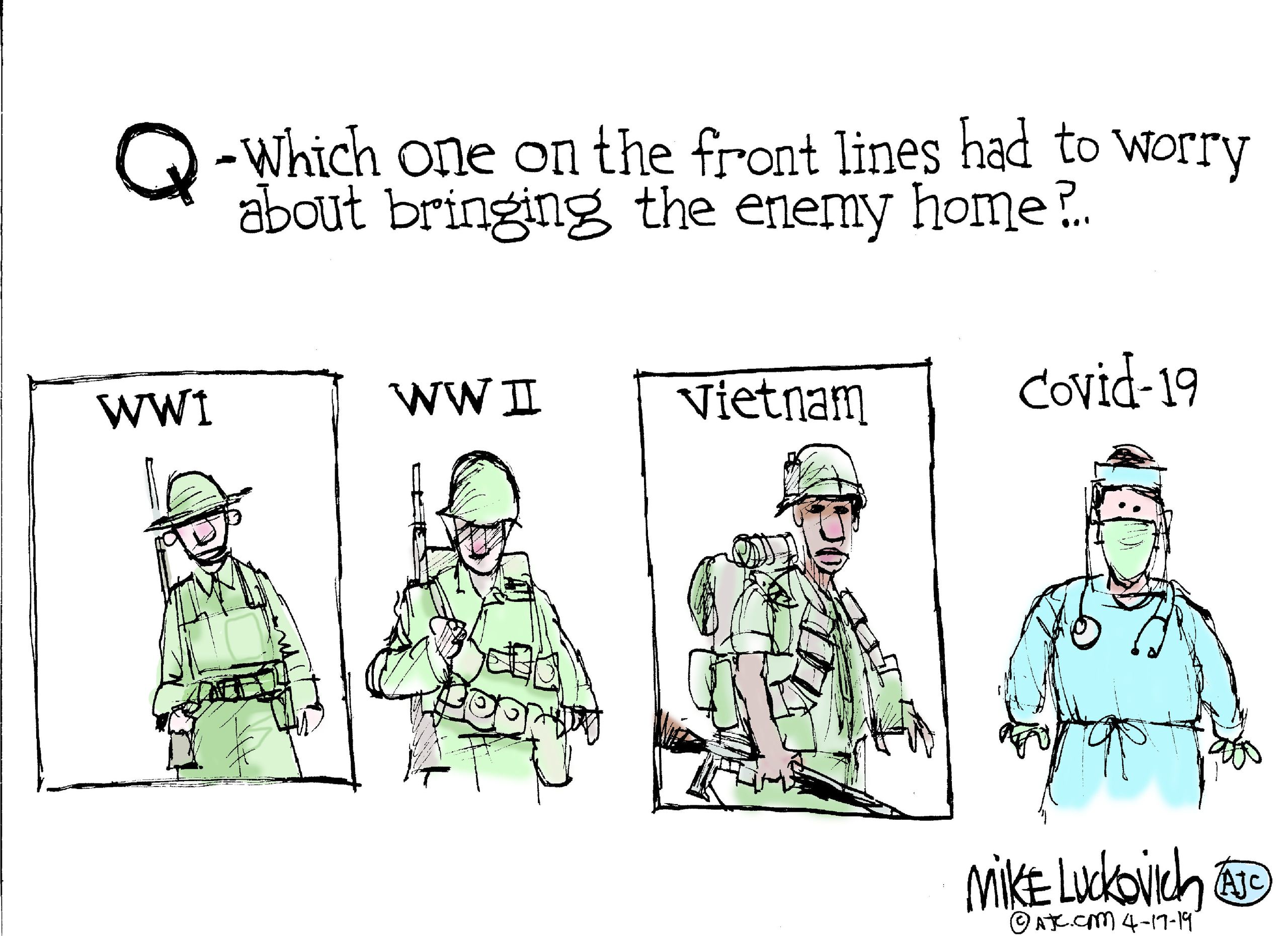 Editorial Cartoon U.S. coronavirus medical workers wars | The Week