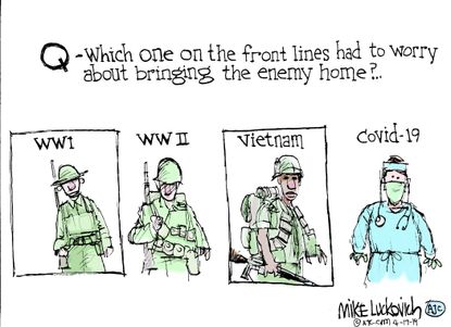 Editorial Cartoon U.S. coronavirus medical workers wars
