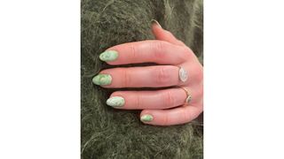 Green marble nails