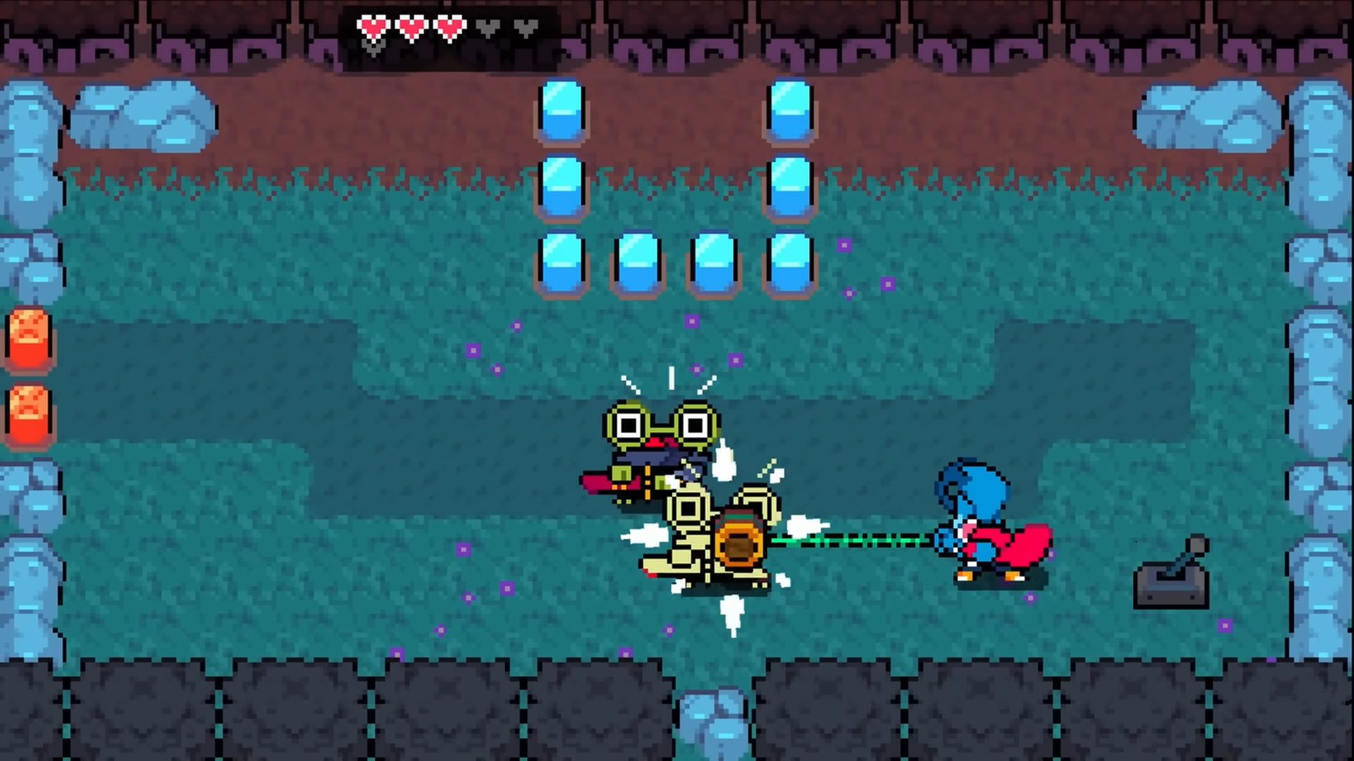 Pipistrello hitting an enemy with his yo-yo in Pipistrello and the Cursed Yoyo.