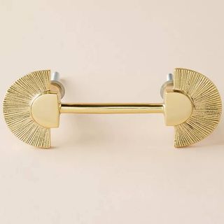 brass art deco kitchen unit handle from anthropologie