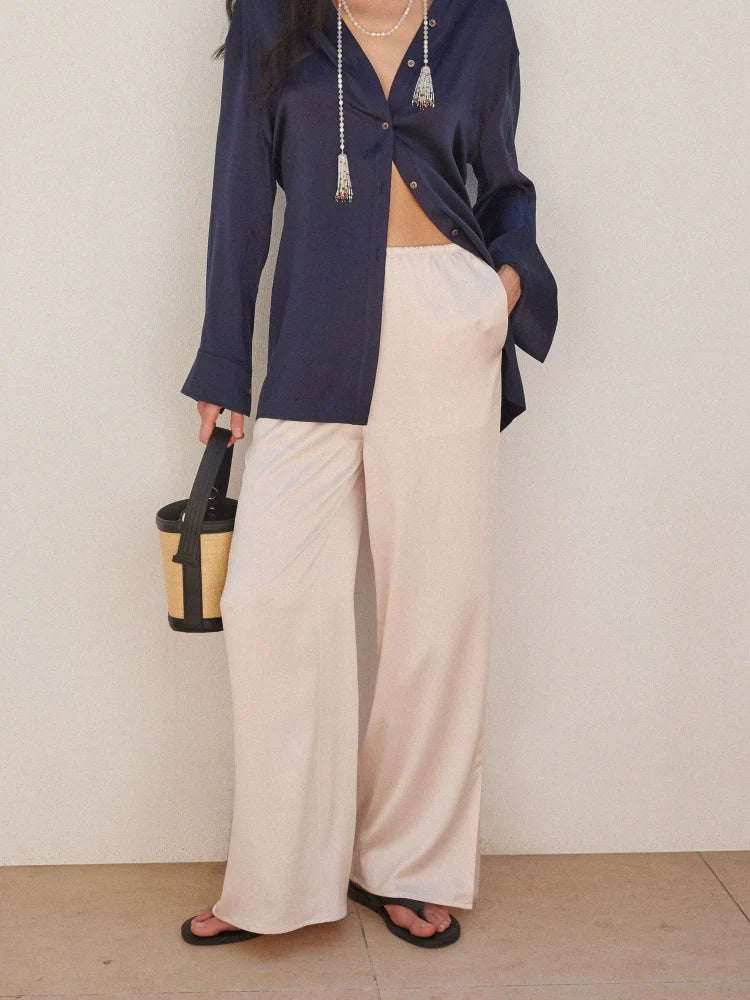 Relaxed Mulberry Silk Trousers