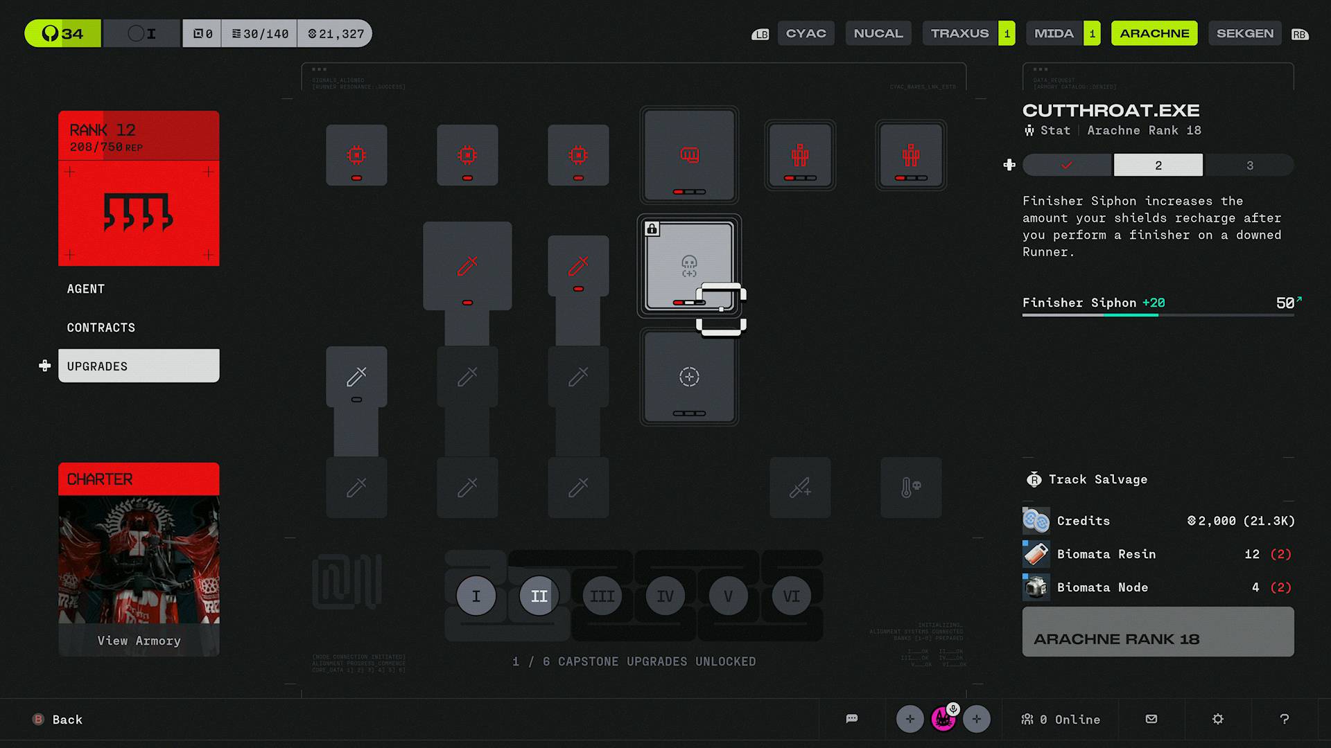 Marathon Arachne faction upgrade cutthroat.exe