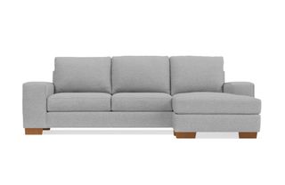 A grey chaise sectional sofa