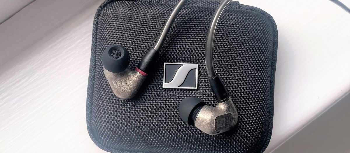 Sennheiser IE600 on carry case in natural light