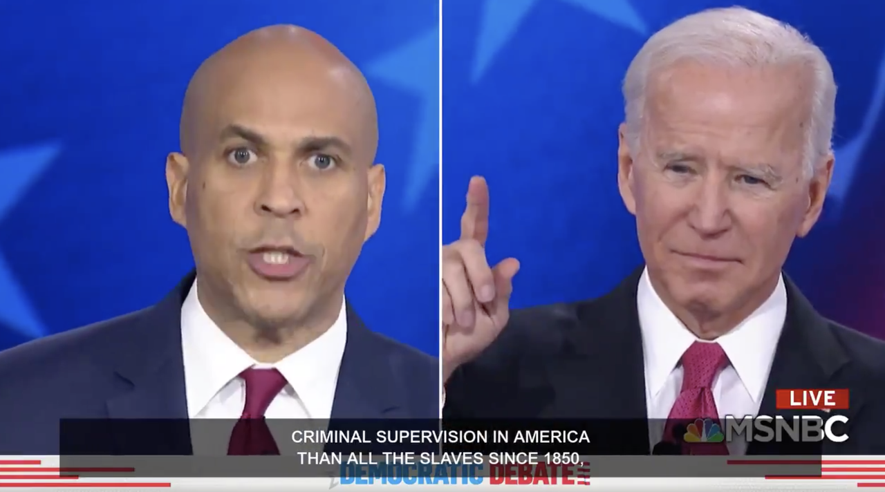 Former Vice President Joe Biden and Sen. Cory Booker.