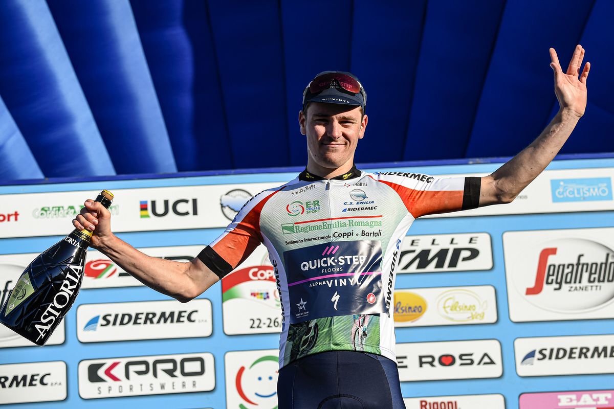 Settimana Internazionale Coppi e Bartali 2022 37th Edition 1st stage Riccione Riccione 1646 km 22032022 Mauro Schmid SUI QuickStep Alpha Vinyl Team photo Tommaso PelagalliSprintCyclingAgency2022