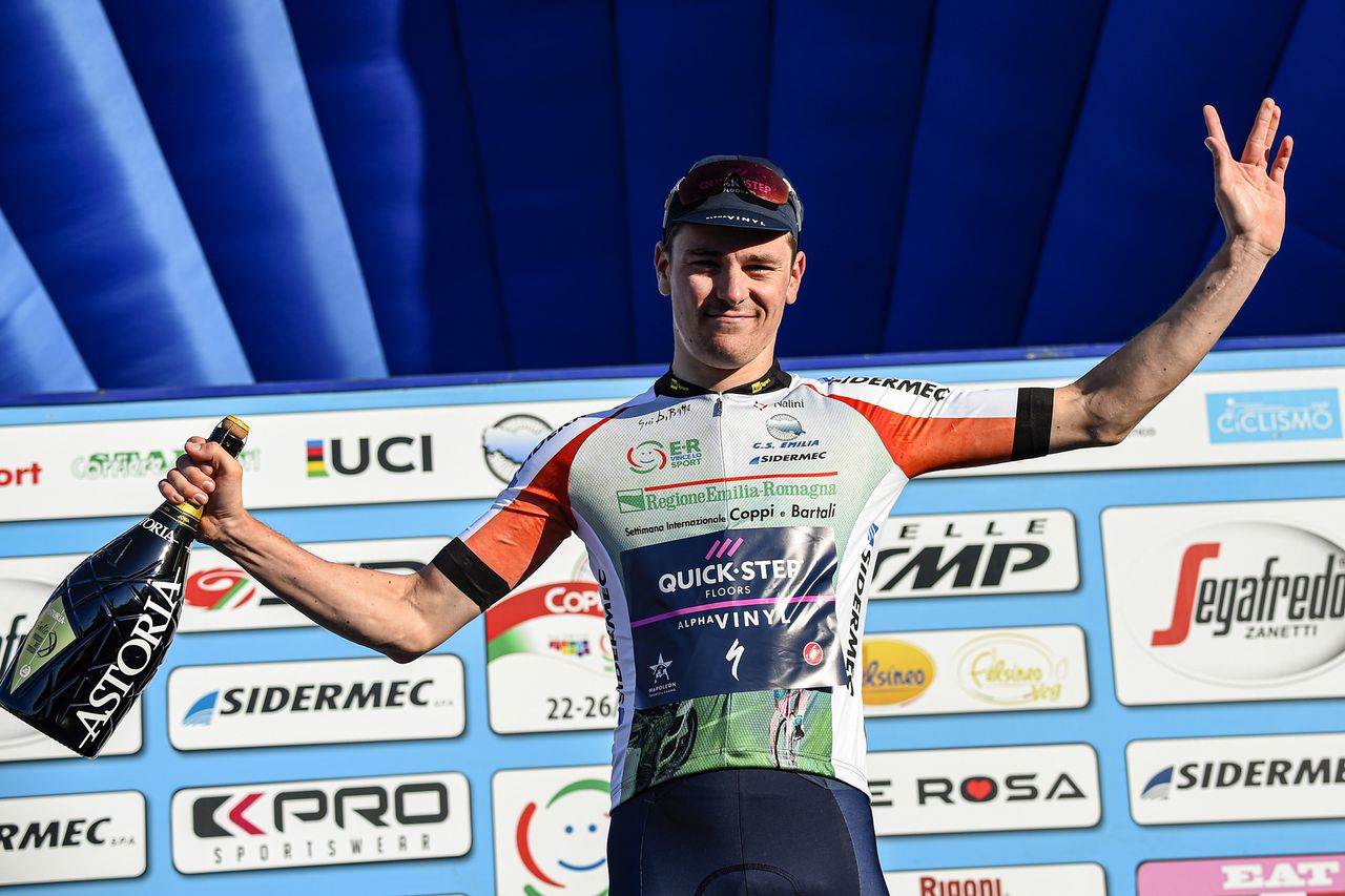 Settimana Internazionale Coppi e Bartali 2022 37th Edition 1st stage Riccione Riccione 1646 km 22032022 Mauro Schmid SUI QuickStep Alpha Vinyl Team photo Tommaso PelagalliSprintCyclingAgency2022