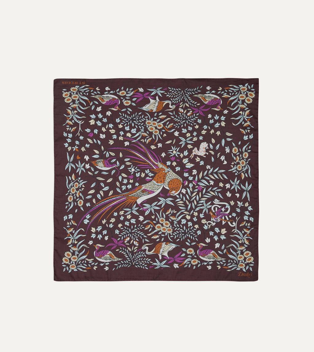 Drake&amp;rsquo;s for St. Regis Birds of Paradise Print Cotton-Silk Bandana