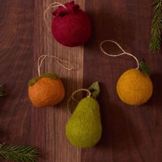 Felt fruit ornaments