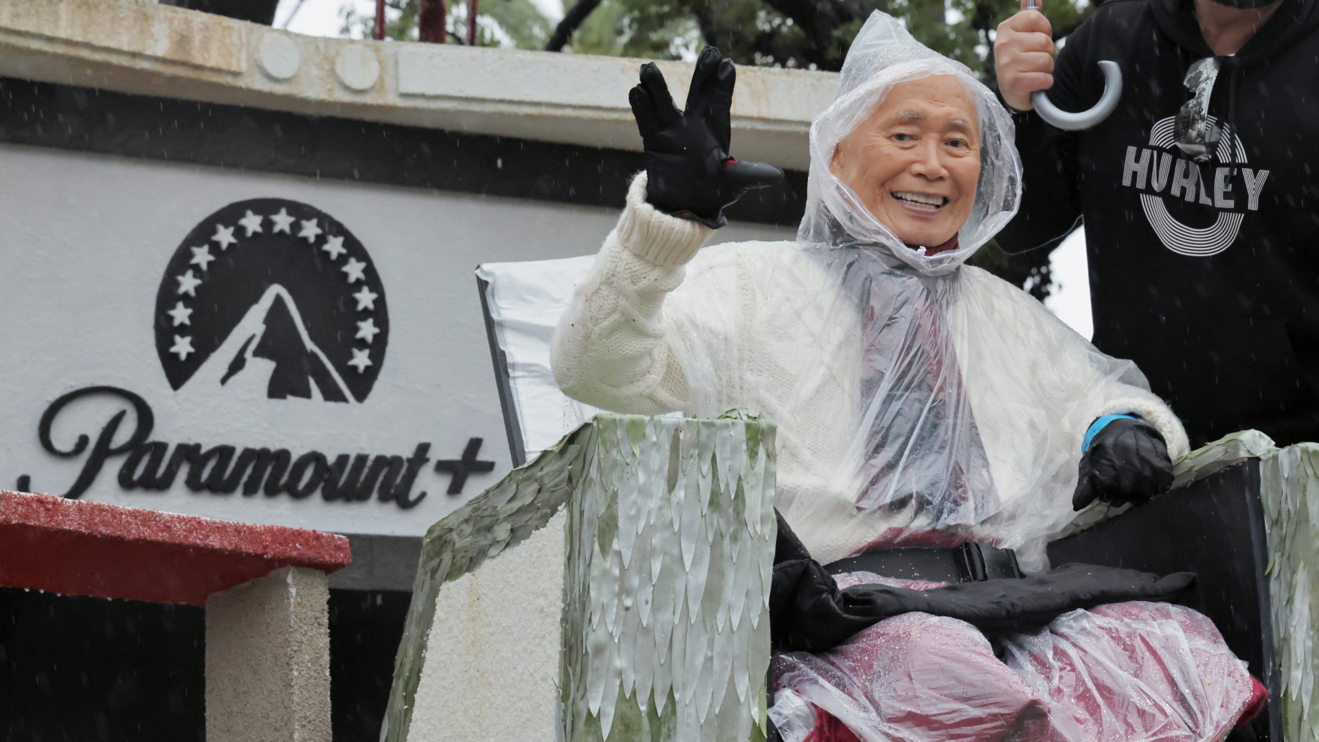  George Takei attends the "Star Trek" 60th Anniversary Rose Parade Float Celebration on January 01, 2026, in Pasadena, California. (Photo by Rodin Eckenroth/Getty Images for Paramount+)