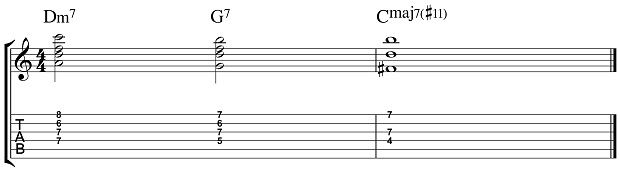 Jazz Guitar Corner: How to Use Triads to Outline Maj7 Chord Extensions ...