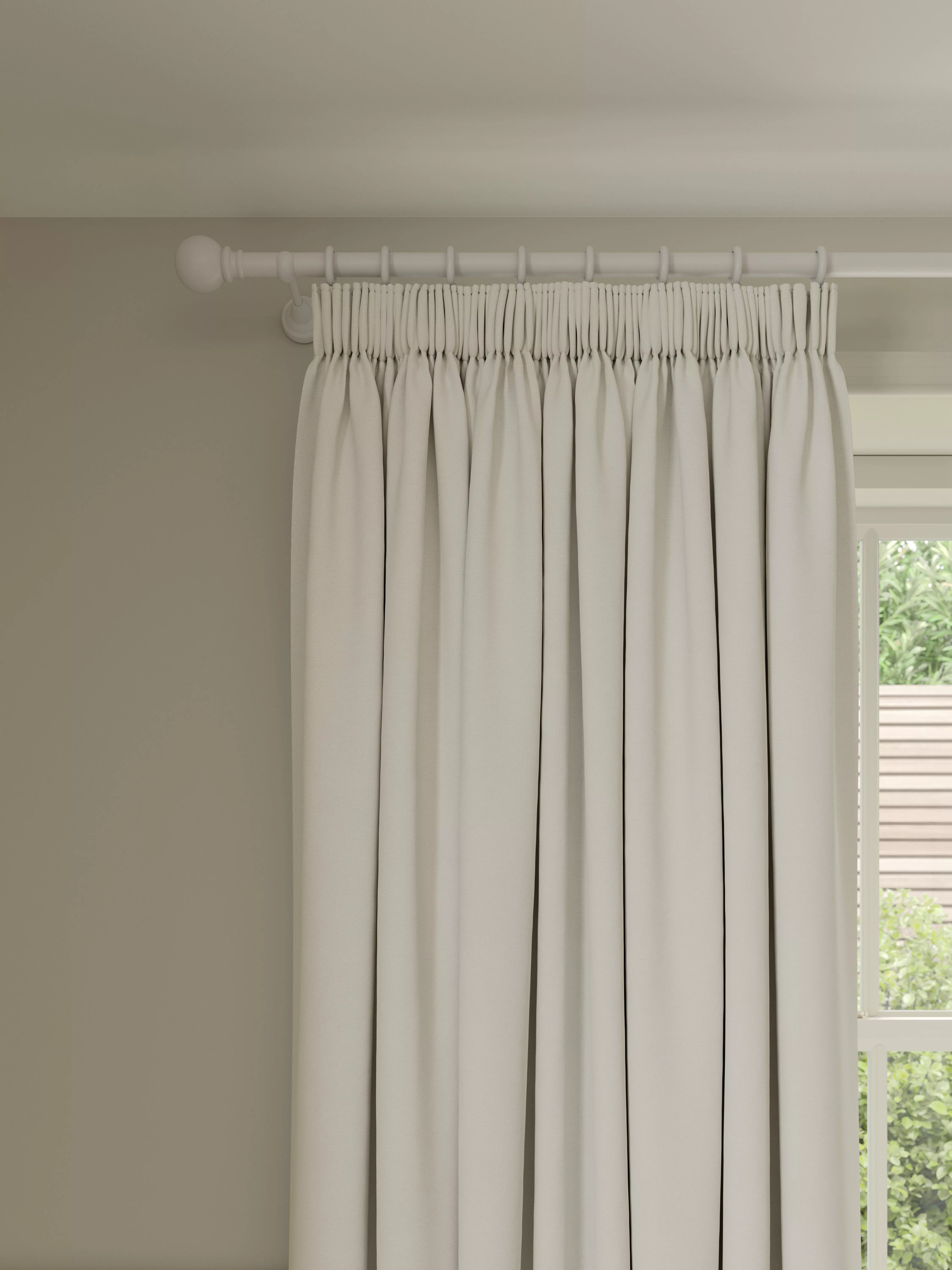 John Lewis Pure Cotton Pair Lined Pencil Pleat Curtains