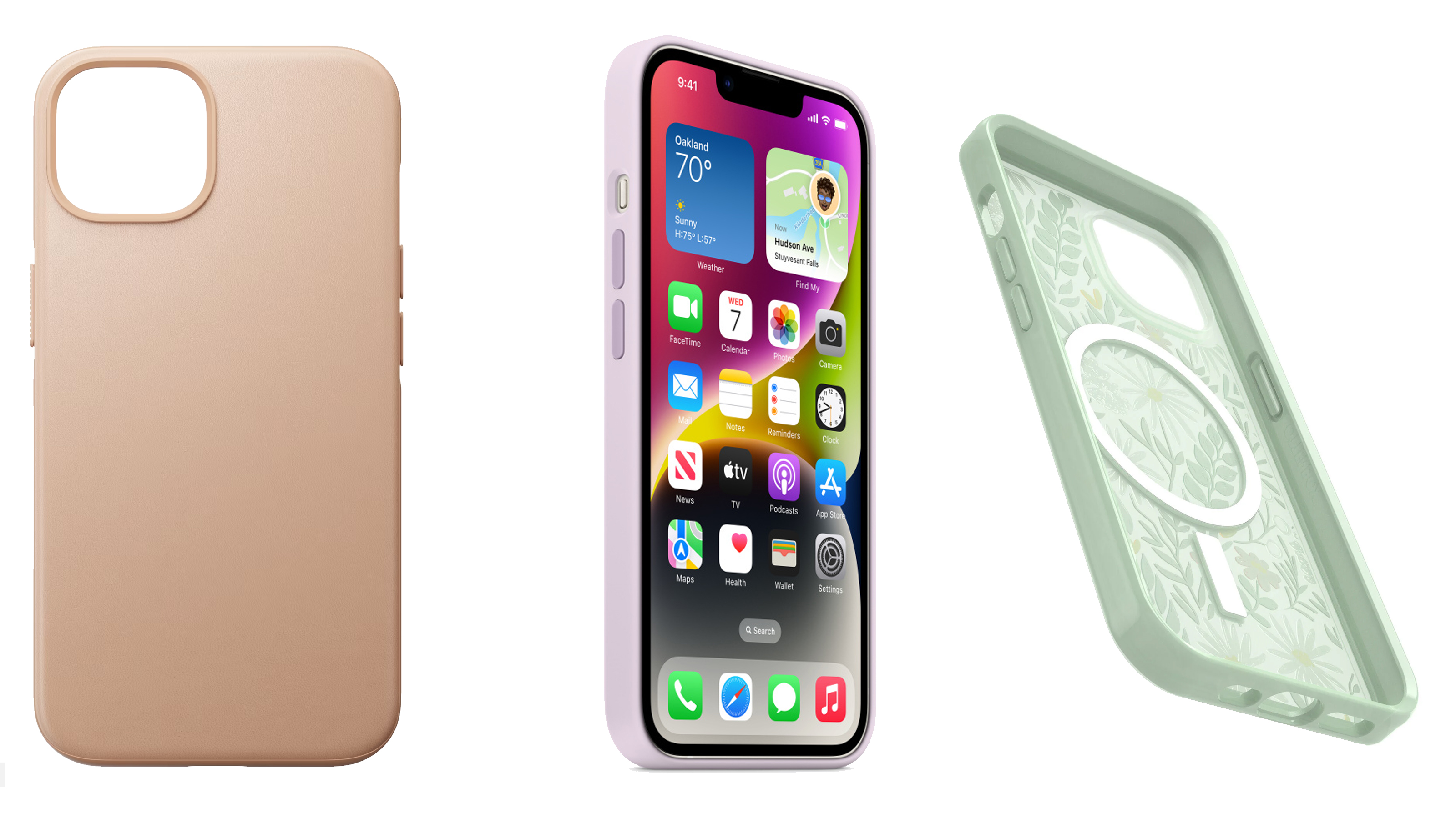 Bästa iPhone 14-skal: Apple iPhone 14-skal mot en vit bakgrund.