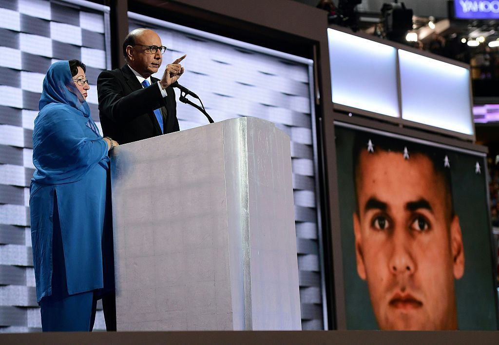 Khizr Khan and his wife Ghazala at the Democratic National Convention