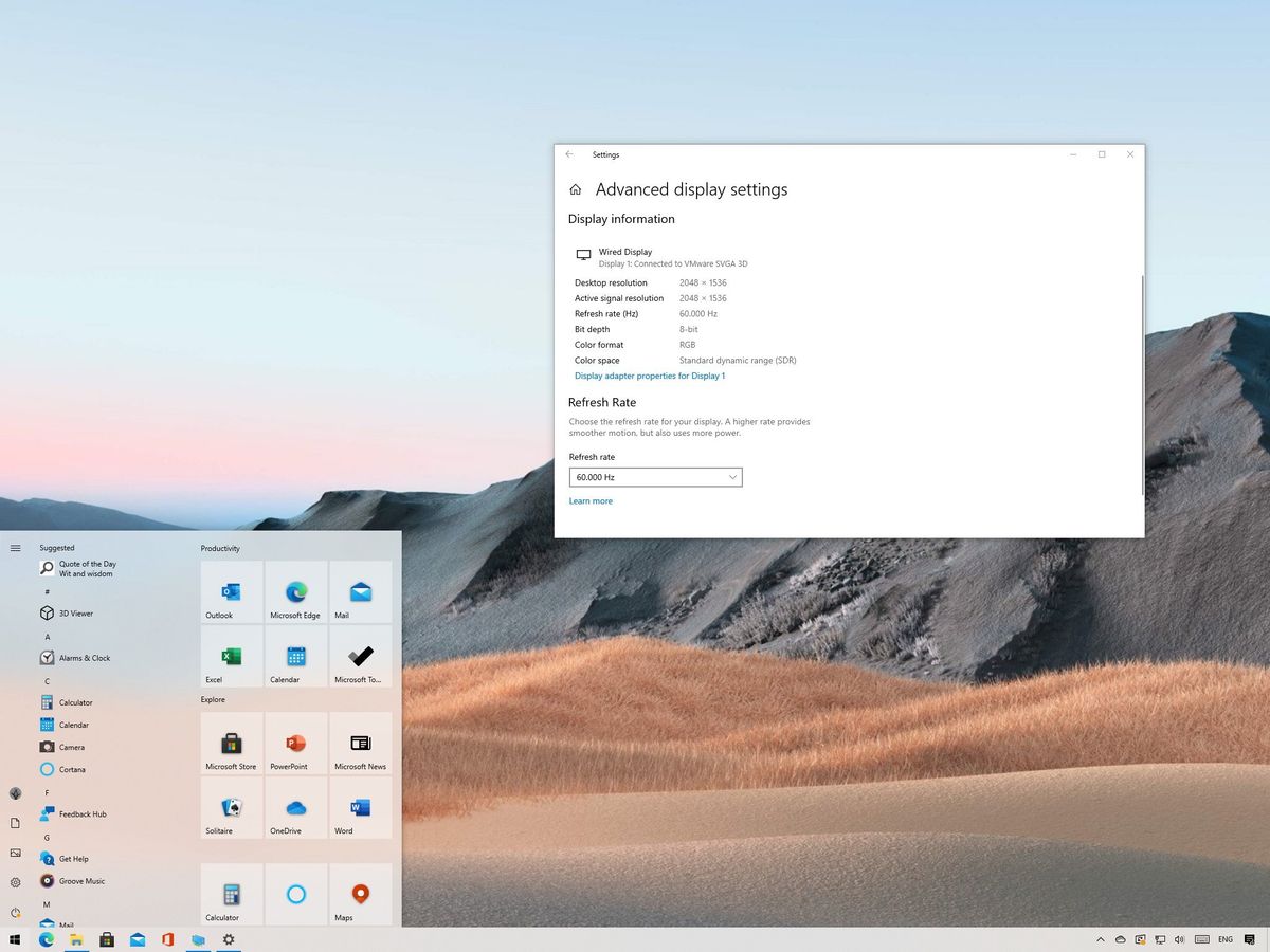 How To Change Display Refresh Rate On Windows 10 October 2020 Update ...