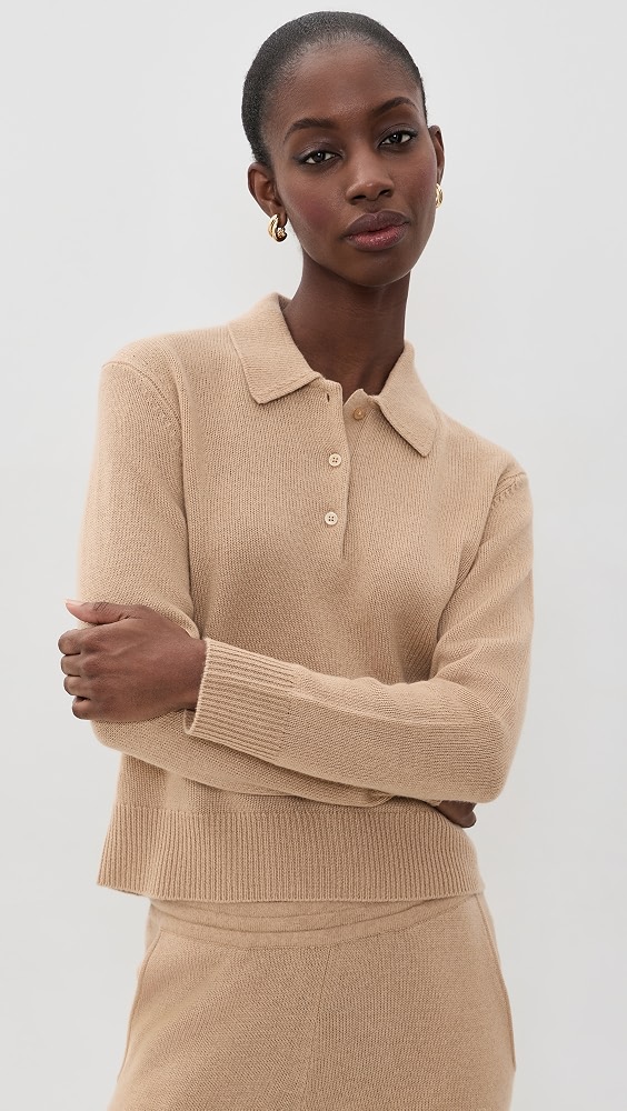 Logo Cashmere Polo - Taupe