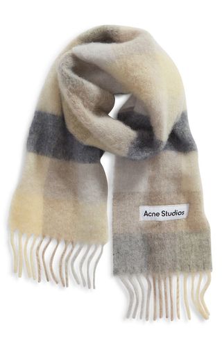 Vally Plaid Alpaca, Wool & Mohair Blend Scarf