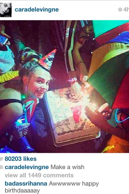 Cara Delevingne celebrates her 21st birthday