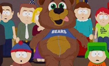 An episode of "South Park" showed the prophet Mohammad dressed in a bear suit.