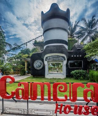 Camera House, a tourist attraction dedicated to the art of selfie photography, Borobudur, Central Java, Indonesia