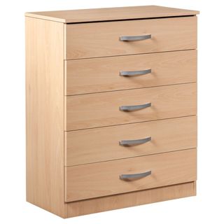 Bella chest of drawers in walnut finish with 5 long drawers