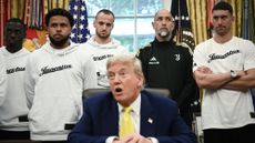President Donald Trump talks Iran with Italian soccer team Juventus watching