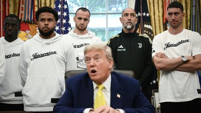 President Donald Trump talks Iran with Italian soccer team Juventus watching