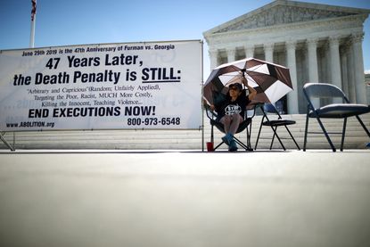 The Abolitionist Action Committee holds a protest and hunger strike against the death penalty outside the U.S. Supreme Court.
