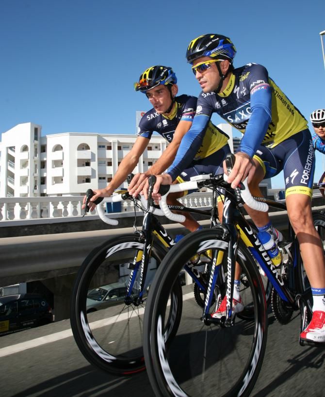 Roman Kreuziger and Alberto Contador train together in Gran Canaria