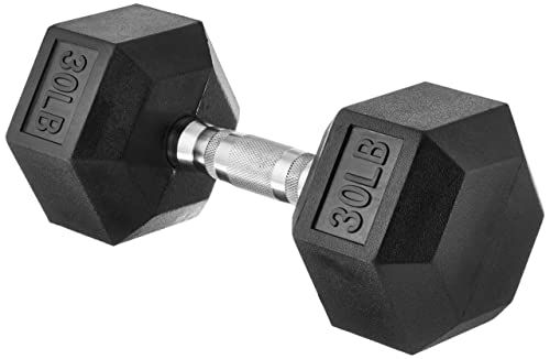 Amazon Basics Rubber Hex Dumbbell (30lbs)