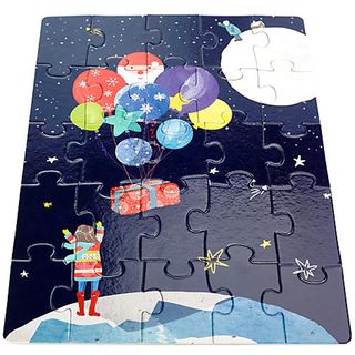 jigsaw puzzle christmas theme man on moon