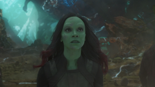 Zoe Saldana as Gamora in Guardians 2