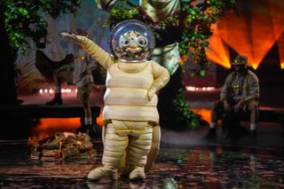 Witchetty Grub posing during their The Masked Singer: I'm A Celebrity Special performance