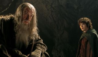 Lord of the Rings: The Fellowship of the Ring Gandalf and Frodo speak in the mines