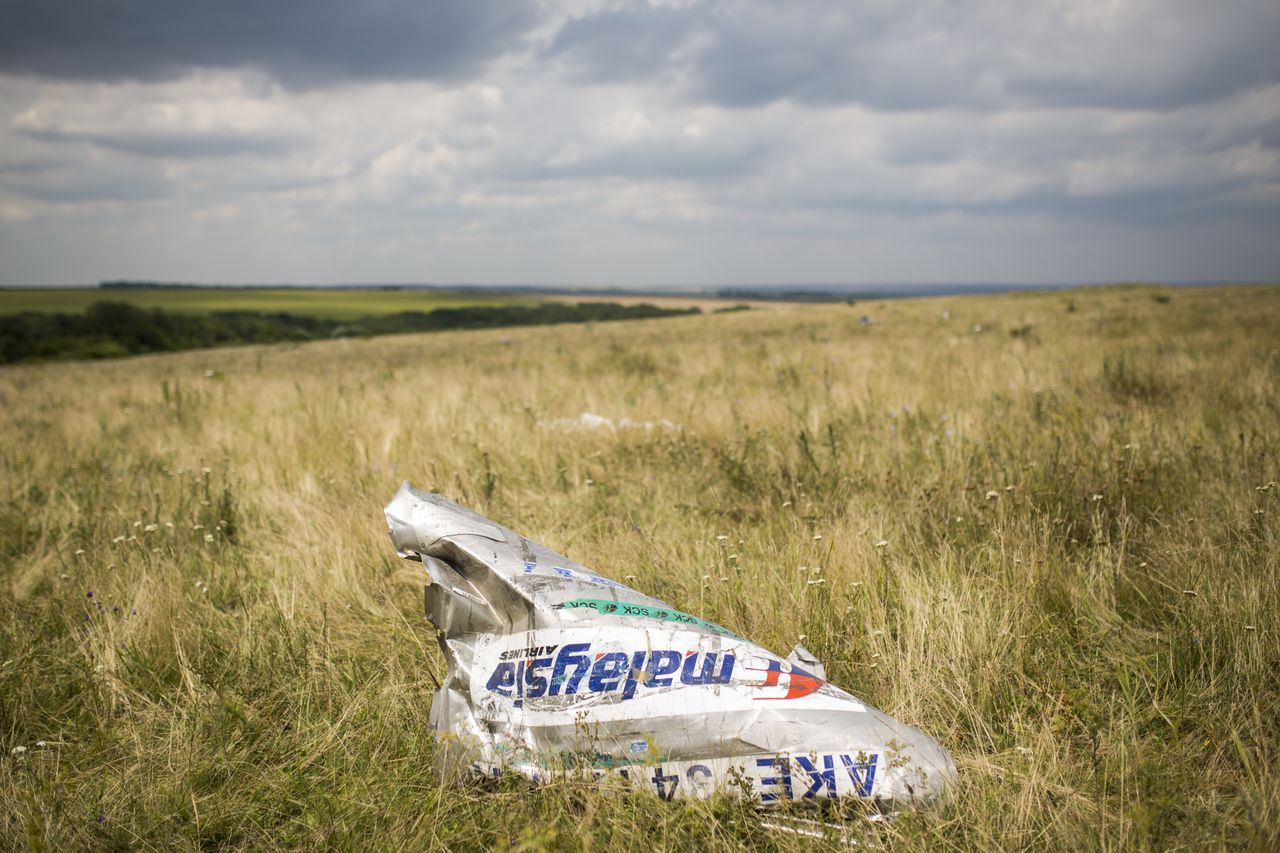 A piece of debris from the fallen flight MH17