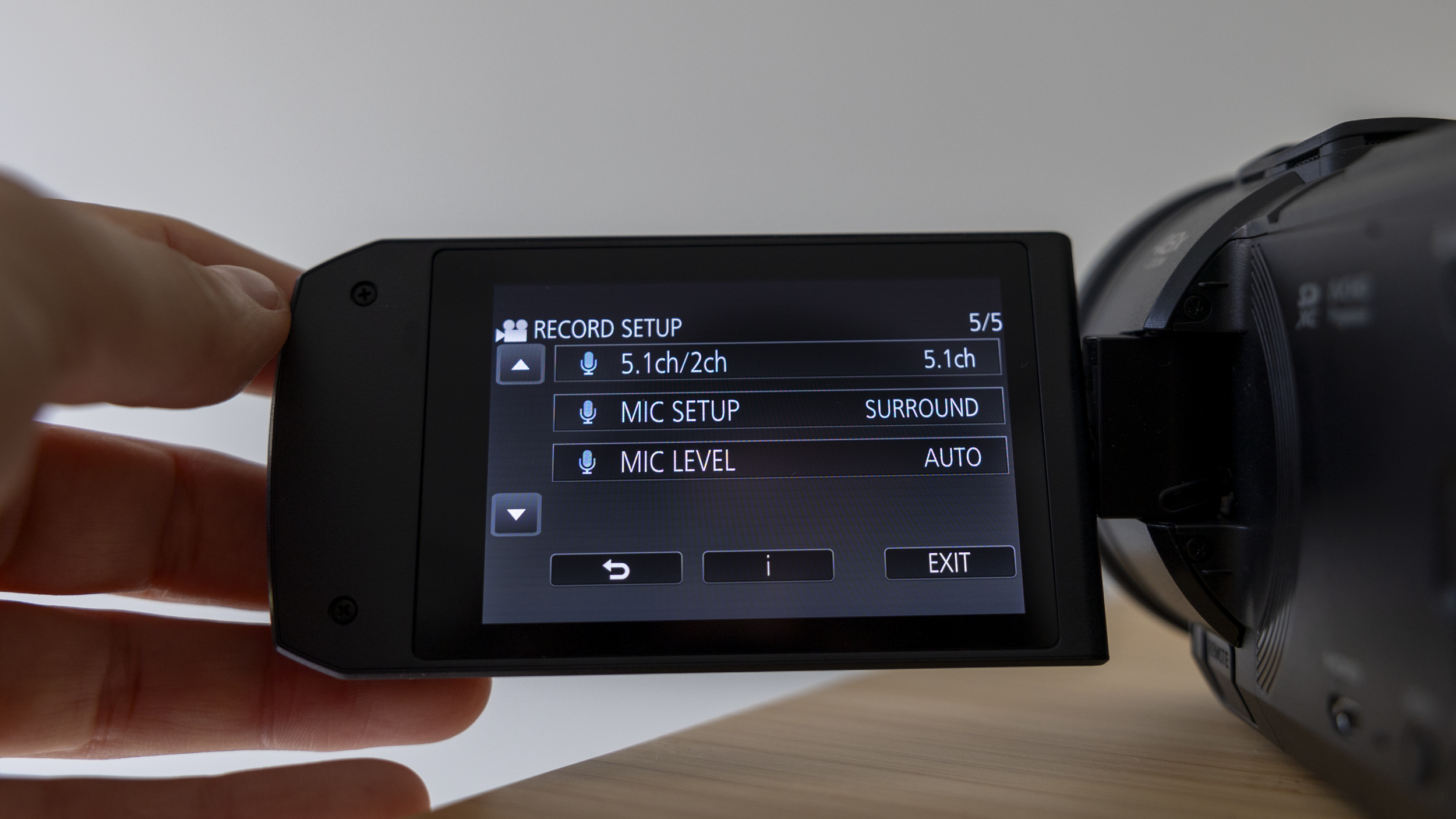 The LCD screen on the Panasonic HC-V900