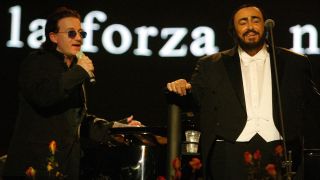 U2's Bono and Pavarotti perform in 2003