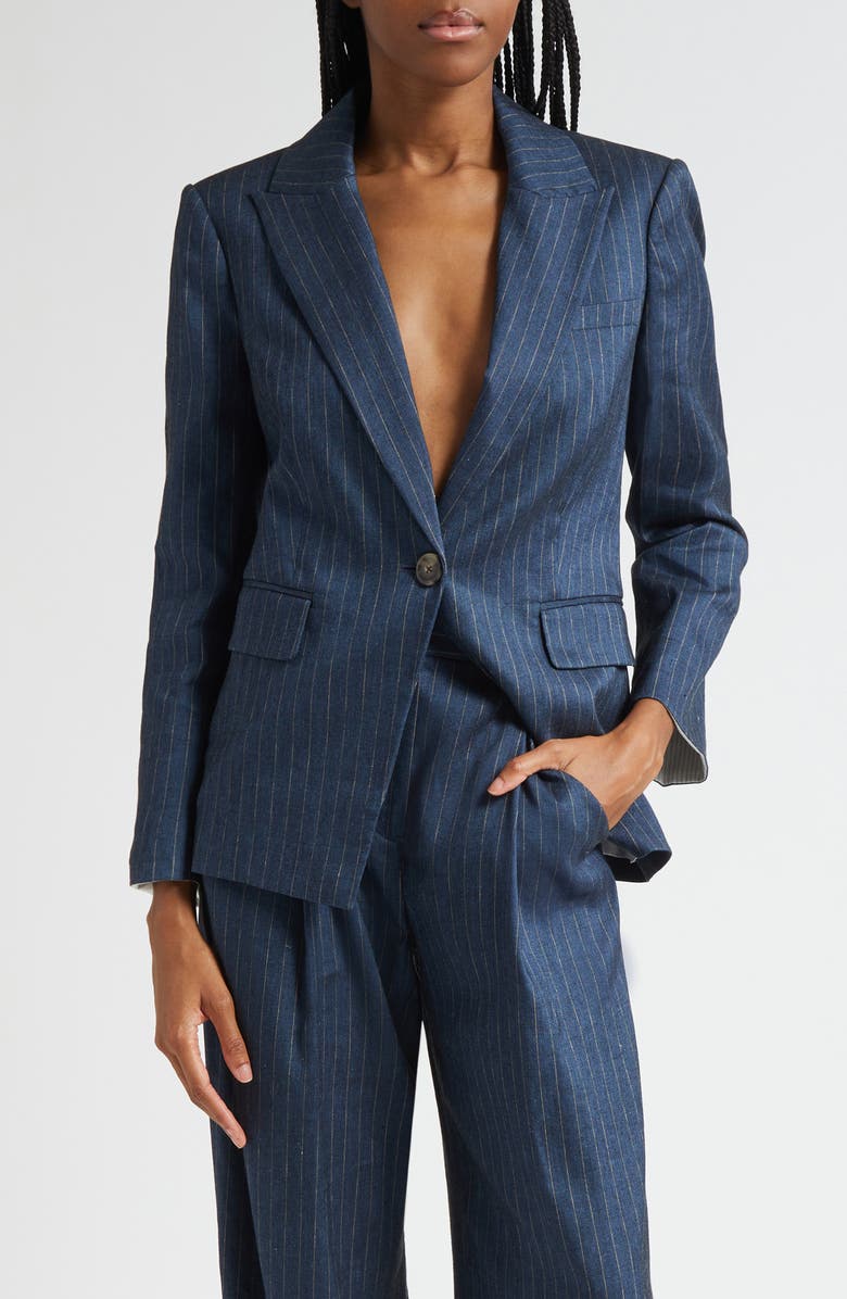 Obie Pinstripe Linen Blend Dickey Jacket