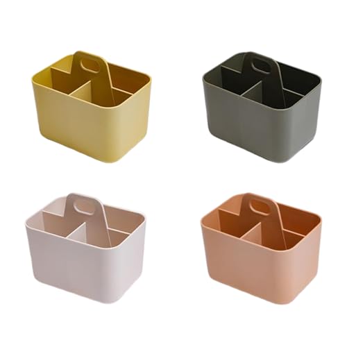 Small Stackable Plastic Caddy With Handle 6 Compartment Dorm Caddy 1 Pack