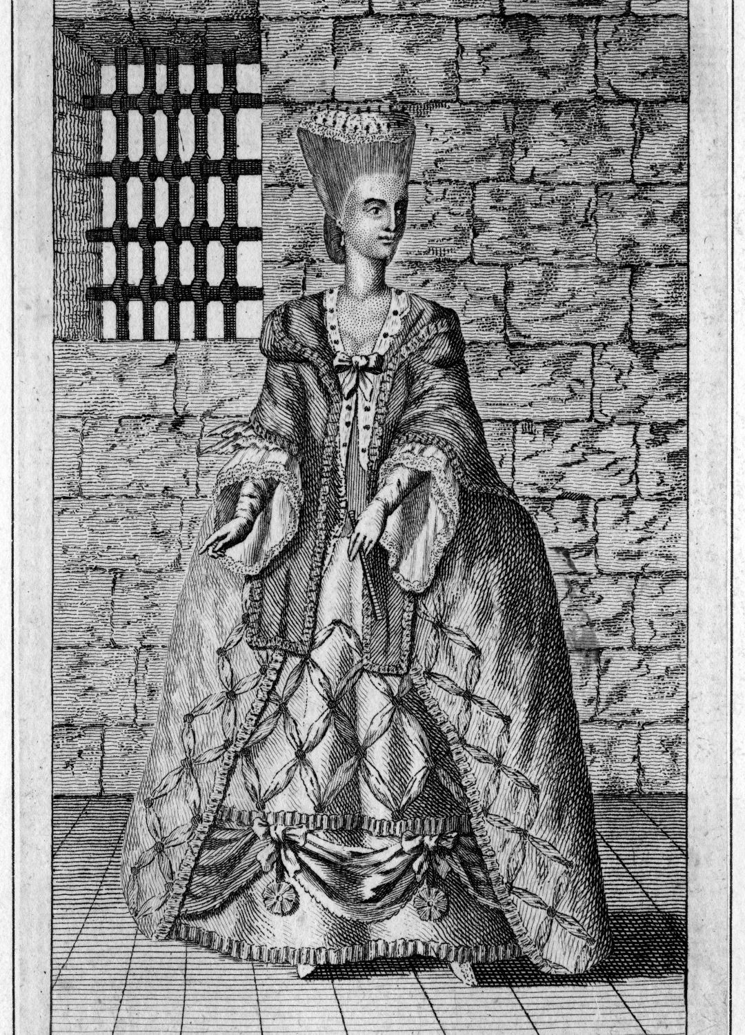 A sketch of Margaret Caroline Rudd in prison