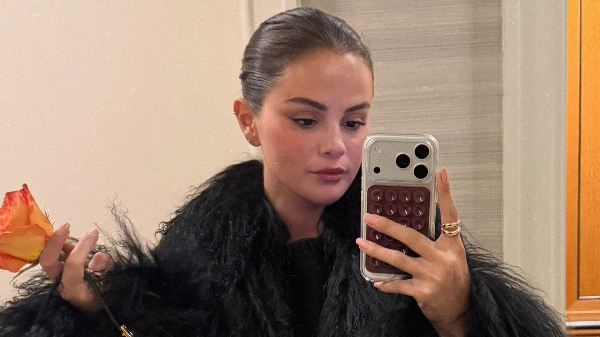 Selena Gomez styled two black, shearling-trimmed Penny Lane coats on Instagram