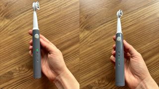 Waken More Sustainable Sonic Electric Toothbrush in two setting modes as reviewed by Hannah Holway