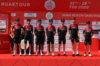 Froome with his Ineos teammates at the UAE Tour