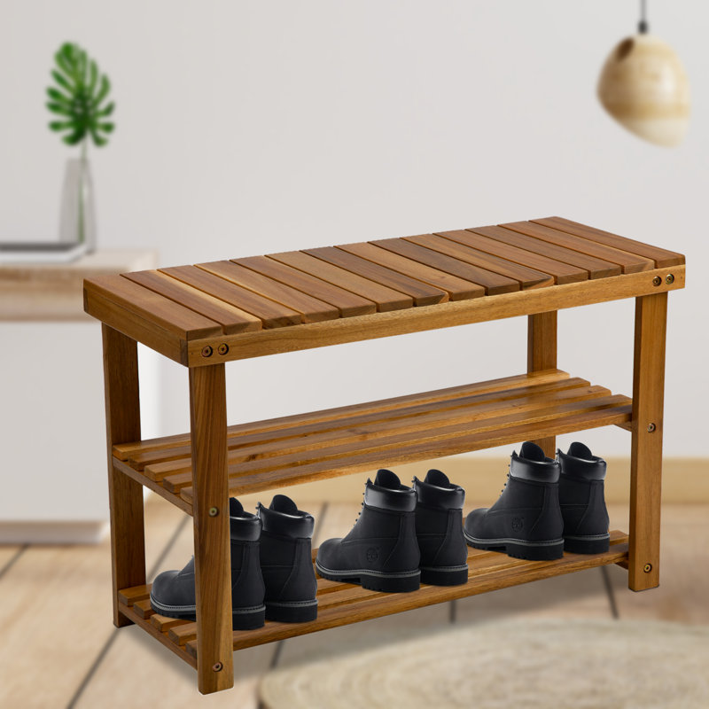 Millwood Pines 3-Tier Solid Wood Shoe Rack &amp;amp; Reviews | Wayfair