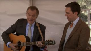 Stephen Collins and Ed Helms singing together on The Office