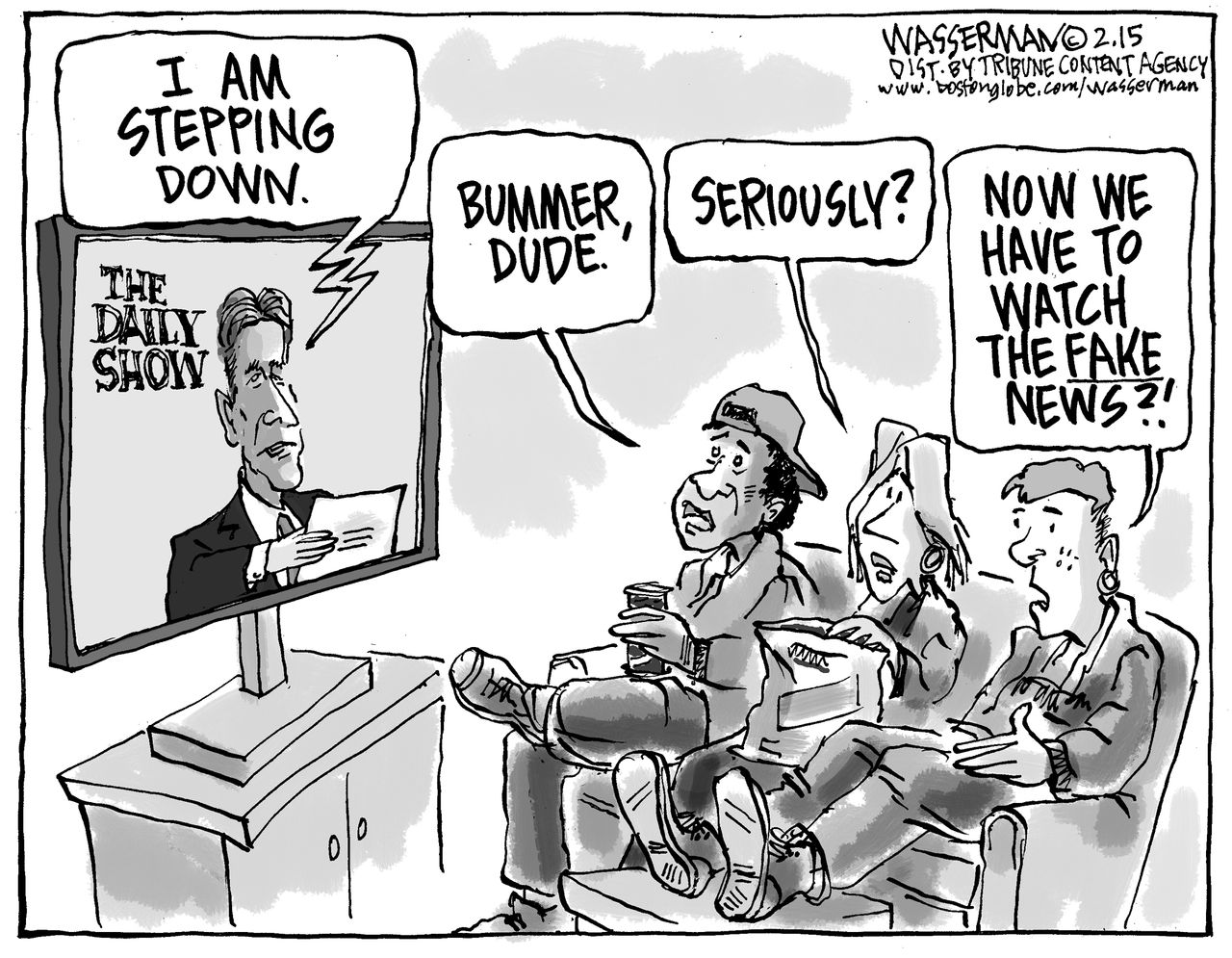 Editorial cartoon U.S. news Jon Stewart