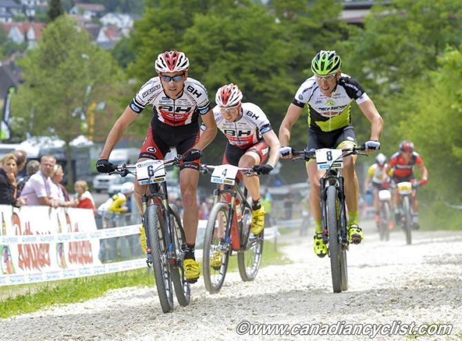 St&eacute;phane Tempier , Maxime Marotte (BH-Suntour-KMC) and Thomas Litscher (Merida)