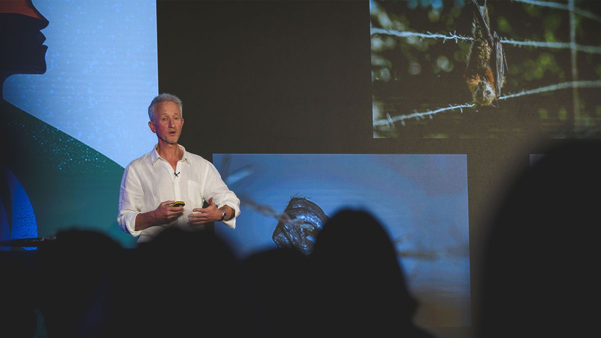 Doug Gimesy talking at Wildscreen Film Festival